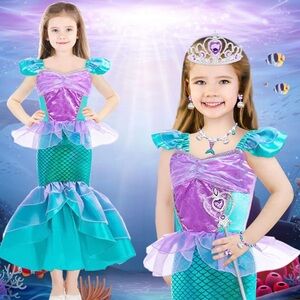 Mermaid Princess Costume for Kids - Purple and Blue